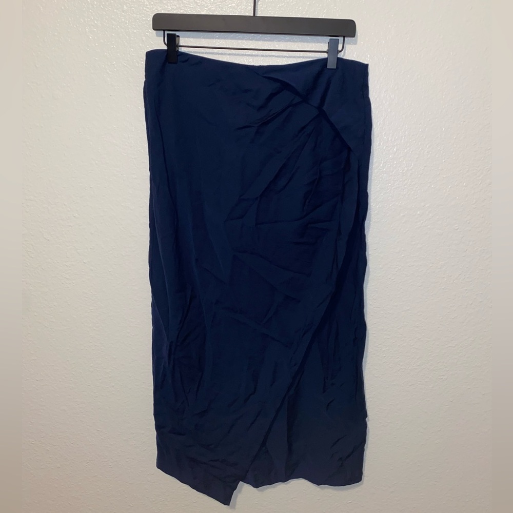 Vince Midi Wrap Skirt in Navy